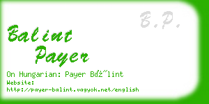 balint payer business card